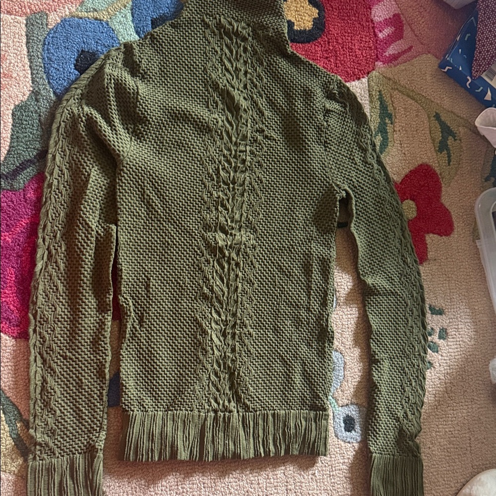 cleo Olive Green mock neck top